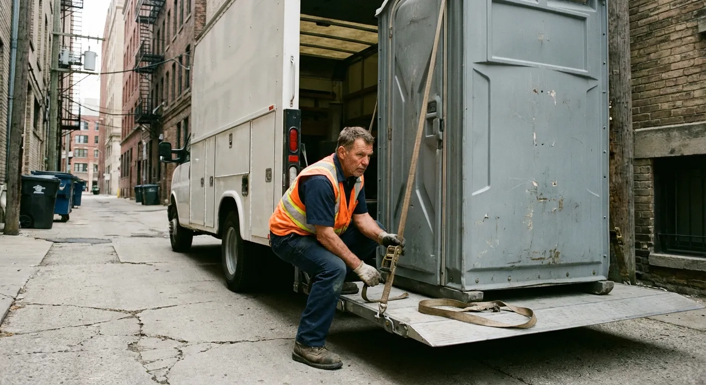 Portable sanitation services in Downtown Merced